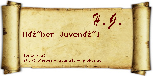 Héber Juvenál névjegykártya